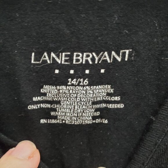 Lane Bryant Woman's Black Mesh Back Sequin Short Sleeve Top Plus Size‎ 14/16 - Picture 3 of 4